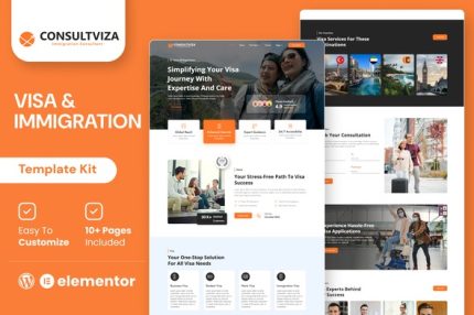 Consultviza - Immigration & Visa Consulting Elementor Template Kits