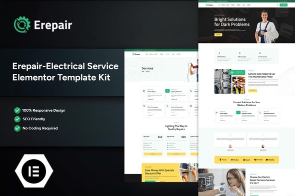 Erepair  – Electrical Service Elementor Template Kits