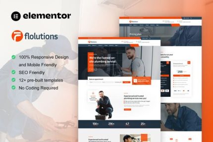 Flolution - Plumber & Repair Service Elementor Template Kits