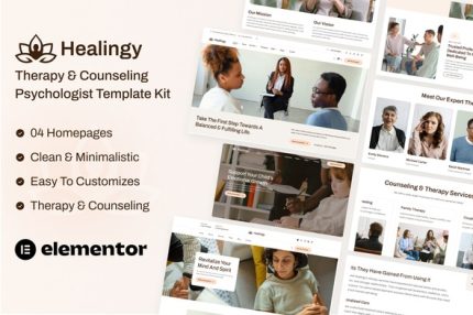 Healingy - Therapy & Counseling Psychologist Template Kits