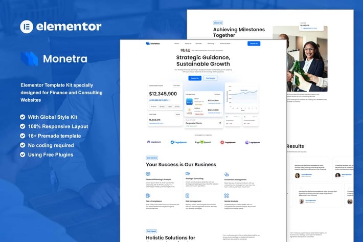 Monetra 1.0 – Finance and Consulting Elementor Template Kit
