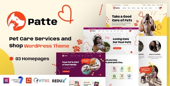 Patte 1.0.0 – Pet Care & Pet Shop WordPress Theme