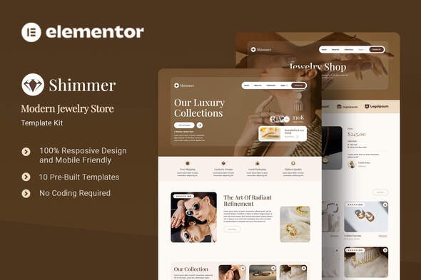 Shimmer  – Modern Jewelry Store Elementor Template Kits