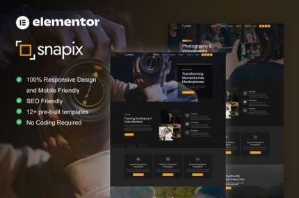 Snapix - Photography & Videography Services Elementor Template Kit