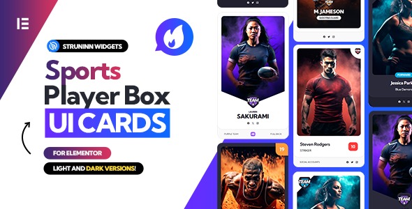 Struninn Sports Player 1.0.0 – UI Cards for Elementor