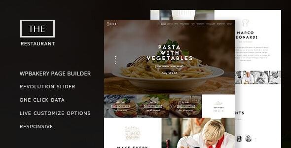 The Restaurant 1.4.1 – Restauranteur and Catering One Page Theme