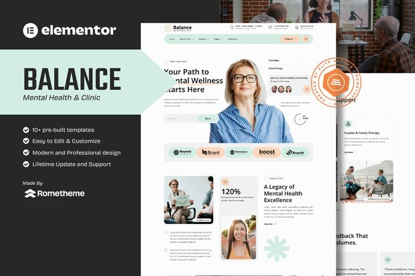 Balance  – Mental Health Clinic Elementor Template Kits