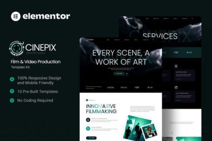 Cinepix - Film & Video Production Elementor Template Kits