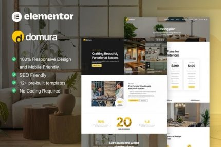Domura - Interior Design & Architecture Elementor Pro Template Kits