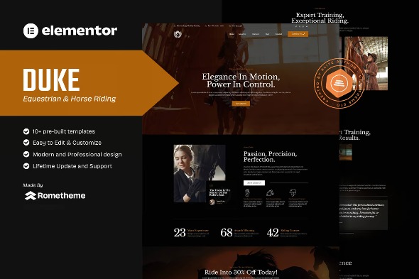 Duke  – Equestrian & Horse Riding Elementor Template Kits