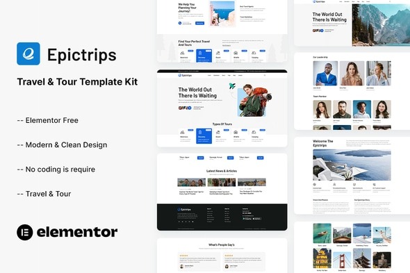 EpicTrips  – Travel & Tour Elementor Template Kits