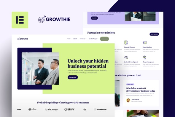 Growthie  – Business Coach Elementor Template Kits