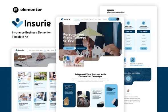 Insurie  – Insurance Business Elementor Template Kits