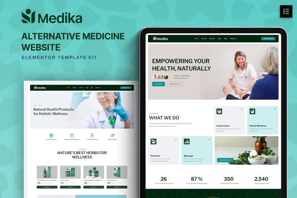 Medika  – Alternative Medicine Website Elementor Template Kit