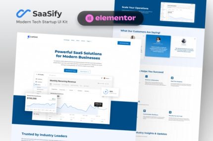 SaaSify - Modern Tech Startup Elementor Template Kits
