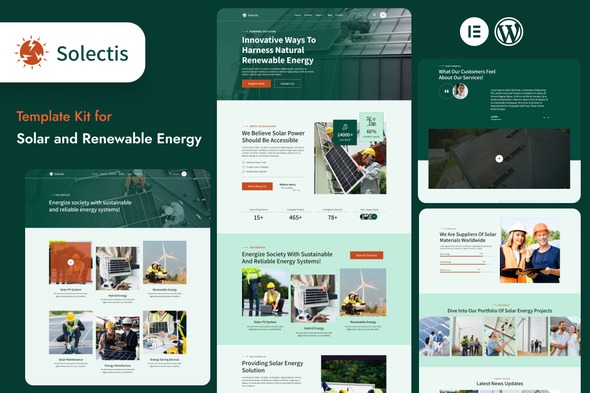 Selectis  – Solar & Renewable Energy Elementor Template Kit