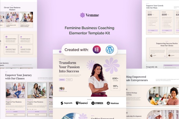 Vemme  – Feminine Business Coaching Elementor Template Kit