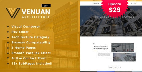 Venuan 2.0 – Architecture Design WordPress Theme