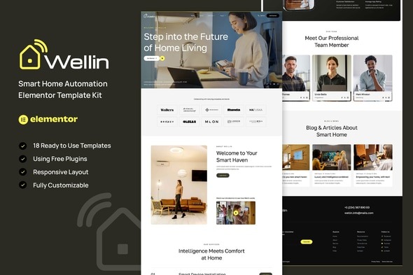 Wellin  – Smart Home Automation Elementor Template Kits