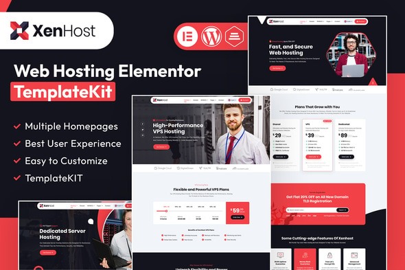 XenHost  – Web Hosting Elementor Template Kits