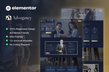 Advogancy - Attorney Law Firm Elementor Pro Template Kit