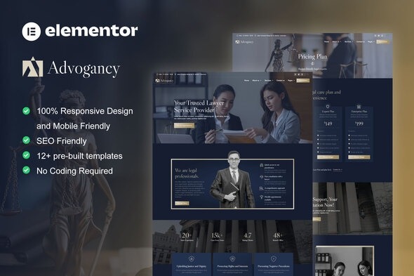 Advogancy 1.0 – Attorney Law Firm Elementor Pro Template Kit