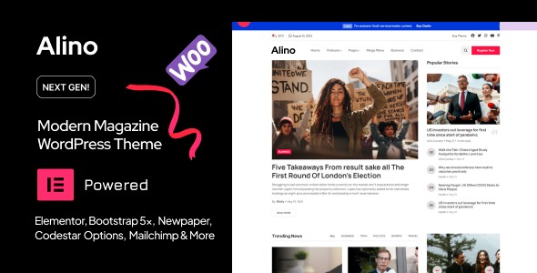 Alino 2.0 – Personal Blog WordPress Theme