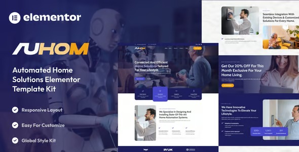 Auhom 1.0 – Smart Home Automation Elementor Template Kit