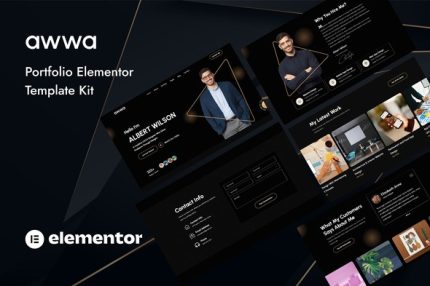 Awwa - Dark Portfolio Elementor Template Kits