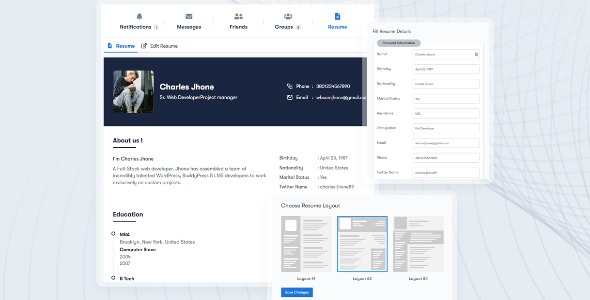 BuddyPress Resume Manager 2.5.3