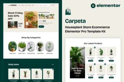Carpeta - Houseplant Store Ecommerce Elementor Pro Template Kits