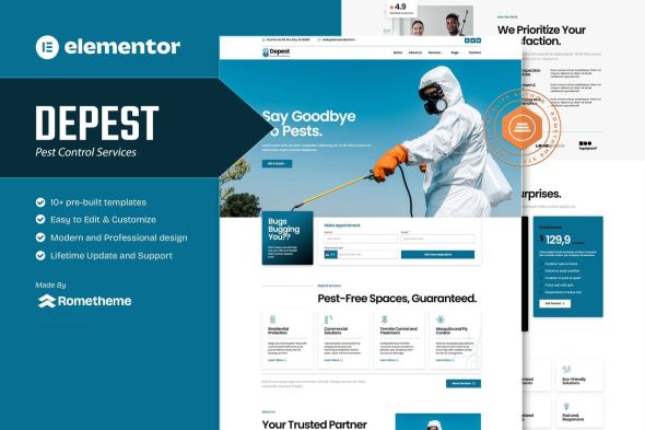 Depest  – Pest Control Services Elementor Template Kits