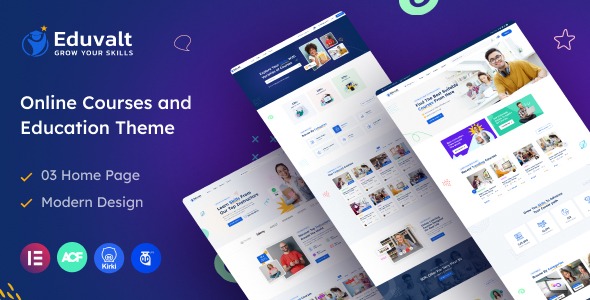 Eduvalt 2.0.8 – Online Courses & Education WordPress Theme + RTL