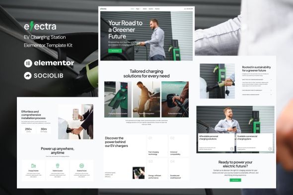 Electra  – EV Charging Station Elementor Template Kits
