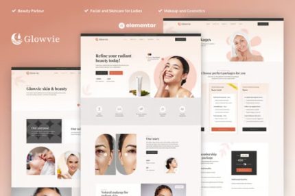 Glowvie - Beauty & Skincare Elementor Pro Template Kits