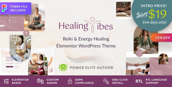 Healing Vibes 1.2.3 – Reiki Healing & Meditation Coaching WordPress Theme