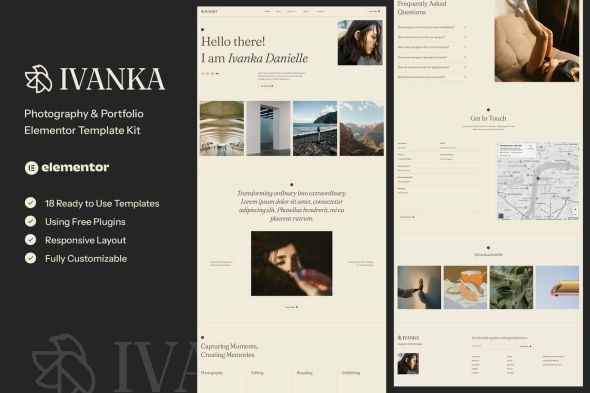 Ivanka  – Photography & Portfolio Elementor Template Kits