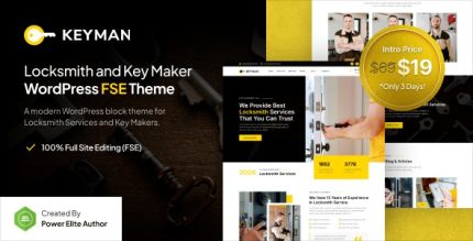 Keyman - Locksmith & Key Maker Services FSE WordPress Theme