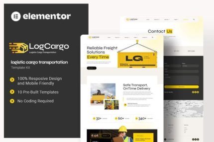 LogCargo - Logistic Cargo Transportation Elementor Template Kits
