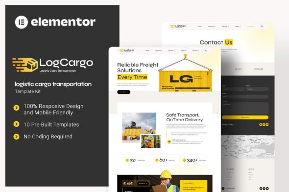 LogCargo  – Logistic Cargo Transportation Elementor Template Kits