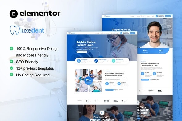 LuxeDent 1.0 – Dentist & Dental Care Elementor Pro Template Kit