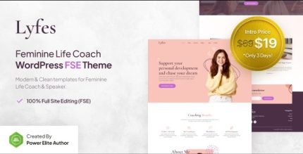 Lyfes - Feminine Life Coach & Speaker FSE WordPress Theme