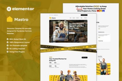 Mastro - Handyman Services Elementor Template Kit