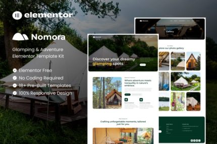 Nomora - Glamping & Adventure Elementor Template Kits