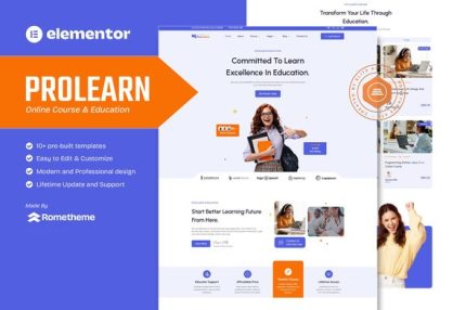 Prolearn - Online Course & Education Elementor Template Kits