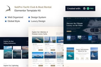 Sailpro - Yacht Club & Boat Rental Elementor Template Kits