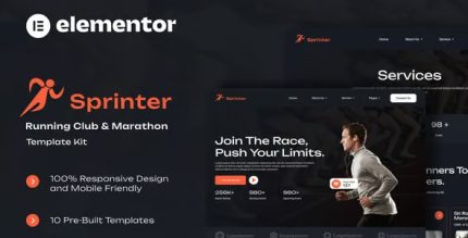 Sprinter - Running Club & Marathon Elementor Template Kit