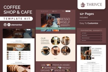 Thrivce - Coffee Shop & Cafe Elementor Template Kits