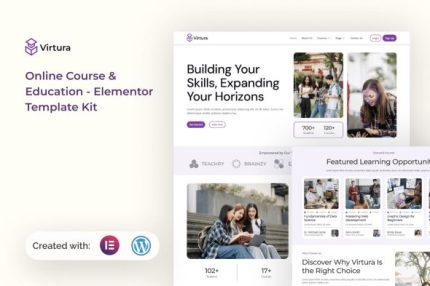 Virtura - Online Course & Education Elementor Template Kits