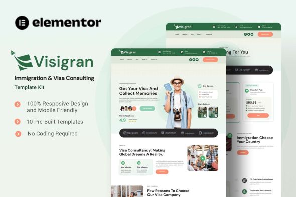 Visigran  – Immigration & Visa Consulting Elementor Template Kits